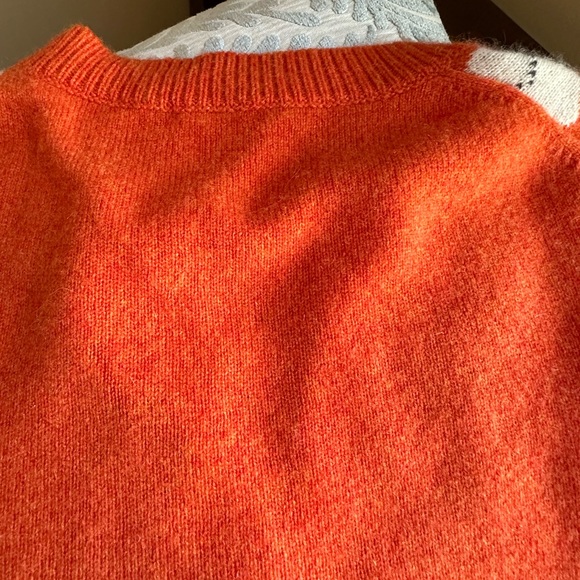 J. Crew Orange Cashmere Cardigan Sweater size Small - Picture 12 of 16